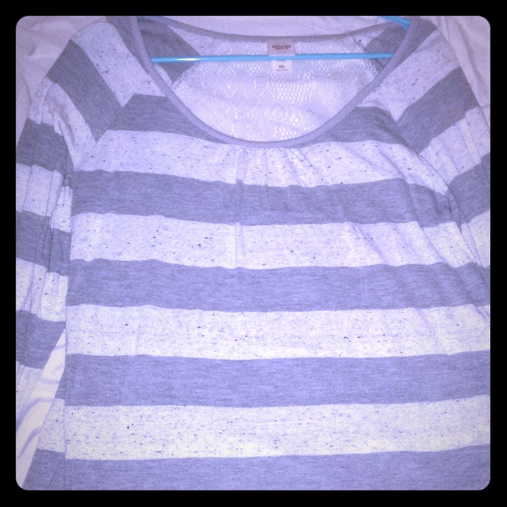 Grey and white striped shirt
